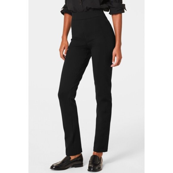 SPANXSmooth™ Perfect Fit Ponte Slim Straight Pant Classic Black High-Rise Waist - Picture 1 of 12